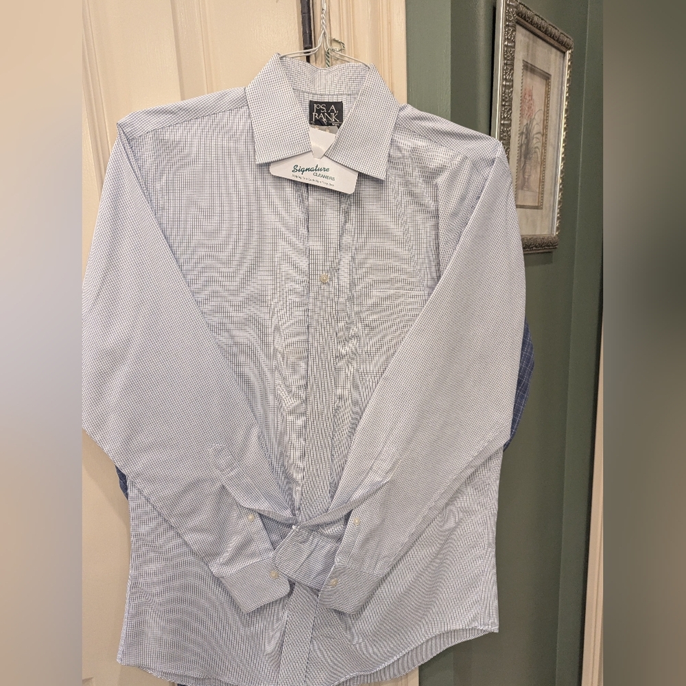 Blue And White Checkered Dress Shirt